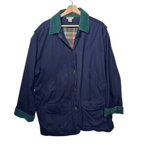 Boundary Waters Flannel-Lined Shacket Chore Coat Corduroy Collar Button Front XL